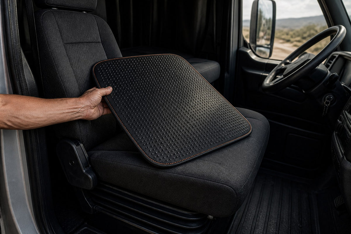 Underside of the DriverCool cushion showing the silicone grip dot backing