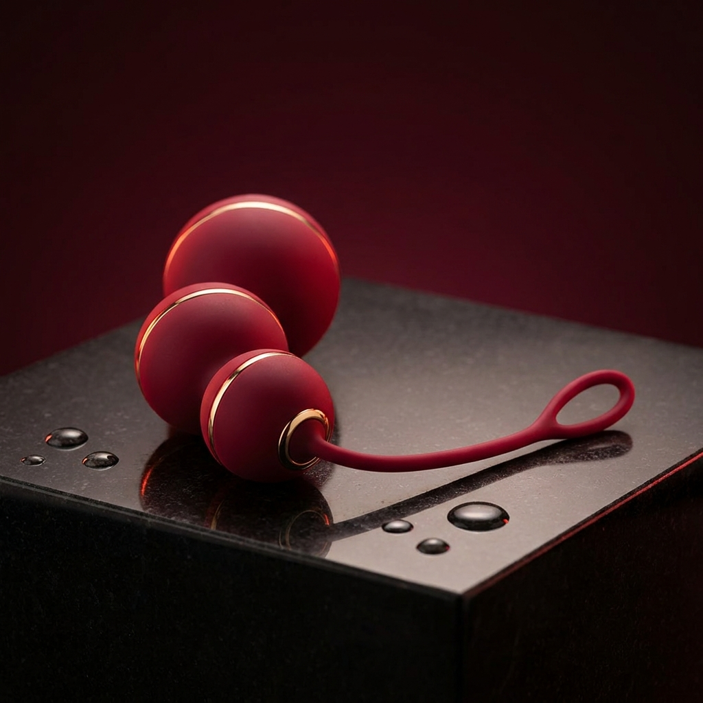 Ardora weighted kegel training set in crimson silicone