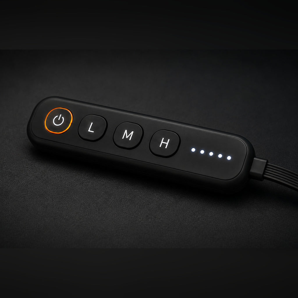 DriverCool control pod with power button and Low, Medium and High settings