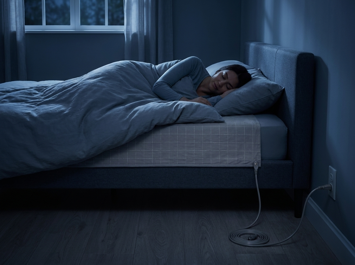 Sleeping on the grounding sheet at night